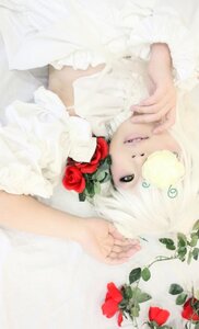 Rating: Safe Score: 0 Tags: 1girl blurry bouquet depth_of_field flower hands kirakishou lips red_flower red_rose rose solo white_hair User: admin