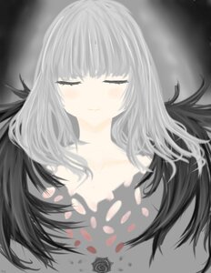 Rating: Safe Score: 0 Tags: 1girl bangs blush closed_eyes closed_mouth eyebrows_visible_through_hair facing_viewer flower grey_background grey_hair image long_hair rose smile solo suigintou User: admin