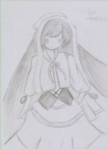 Rating: Safe Score: 0 Tags: 1girl blush closed_mouth image long_sleeves looking_at_viewer monochrome solo standing suiseiseki traditional_media User: admin