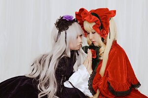 Rating: Safe Score: 0 Tags: 2girls 91076 blonde_hair bonnet closed_eyes dress flower long_hair multiple_cosplay multiple_girls siblings sisters tagme twins white_hair User: admin