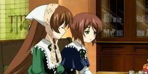 Rating: Safe Score: 0 Tags: 2girls brown_hair closed_eyes dress green_dress green_eyes head_scarf image indoors long_hair long_sleeves multiple_girls pair siblings sisters souseiseki suiseiseki twins very_long_hair User: admin