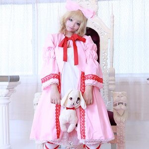 Rating: Safe Score: 0 Tags: 1girl blonde_hair bow closed_umbrella dress frills hat hinaichigo long_sleeves parasol pink_dress smile solo standing striped umbrella underwear vertical_stripes User: admin