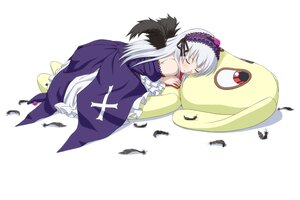 Rating: Safe Score: 0 Tags: 1girl bare_shoulders bird black_wings blush closed_eyes clothes_pull commentary_request doll_joints dress dress_pull feathers flower frilled_sleeves frills full_body hairband ichikawa_masahiro image joints kunkun long_hair long_sleeves rose rozen_maiden silver_hair sleeping solo stuffed_animal stuffed_dog suigintou very_long_hair wings User: admin