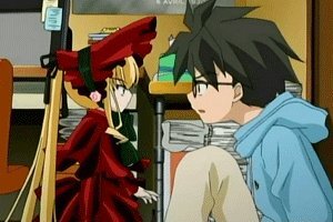 Rating: Safe Score: 0 Tags: 1boy 1girl black_hair blonde_hair closed_eyes hood image indoors long_sleeves shinku sitting solo spiked_hair User: admin