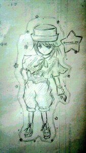 Rating: Safe Score: 0 Tags: 1girl hat image monochrome short_hair solo souseiseki star_(symbol) User: admin