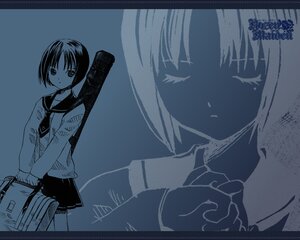 Rating: Safe Score: 0 Tags: 1girl bag blue_theme human image kashiwaba_tomoe long_sleeves monochrome school_bag school_uniform serafuku short_hair skirt solo standing User: admin