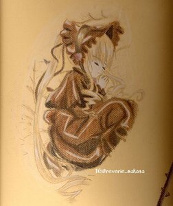 Rating: Safe Score: 0 Tags: 1girl blonde_hair brown_background closed_eyes dress image long_hair profile sepia shinku solo User: admin