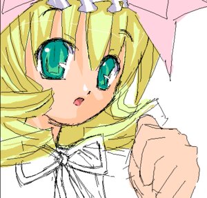 Rating: Safe Score: 0 Tags: 1girl blonde_hair bow cat_ears eyebrows_visible_through_hair green_eyes hat hinaichigo image oekaki open_mouth solo umbrella User: admin