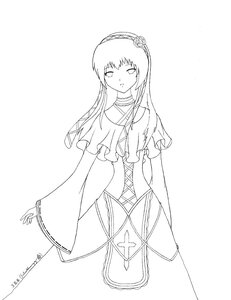 Rating: Safe Score: 0 Tags: 1girl akemi_homura capelet dress flower greyscale hair_flower hairband image long_hair long_sleeves monochrome simple_background solo standing striped suiseiseki white_background User: admin
