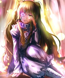 Rating: Safe Score: 0 Tags: 1girl animal_ears bad_id bad_pixiv_id blonde_hair boots brown_hair cross-laced_footwear curtains dress eyepatch flower hair_flower hair_ornament hand_in_hair highres hijiri_byakuren hizagawa_rau image juliet_sleeves kirakishou light_rays long_hair long_sleeves looking_at_viewer puffy_sleeves purple_dress rozen_maiden sitting solo sunlight two_side_up very_long_hair yellow_eyes User: admin
