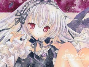 Rating: Safe Score: 0 Tags: 1girl black_ribbon detached_collar dress flower frills hairband image long_hair long_sleeves looking_at_viewer marker_(medium) red_eyes ribbon rose sample smile solo suigintou traditional_media watercolor_(medium) User: admin