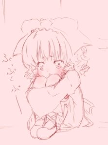 Rating: Safe Score: 0 Tags: 1girl blush bow hinaichigo image long_sleeves monochrome pink_background short_hair simple_background sketch solo striped User: admin