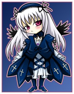 Rating: Safe Score: 0 Tags: 1girl black_wings blush chibi dress frills full_body hairband image long_hair long_sleeves looking_at_viewer outline pink_eyes ribbon silver_hair solo suigintou white_outline wings User: admin