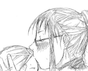 Rating: Safe Score: 0 Tags: 1boy 1girl blush close-up image kanaria monochrome sketch solo sweat User: admin
