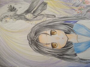 Rating: Safe Score: 0 Tags: 1girl bangs brown_eyes eyebrows_visible_through_hair flower image long_hair looking_at_viewer multiple_girls school_uniform serafuku solo suigintou traditional_media watercolor_(medium) User: admin