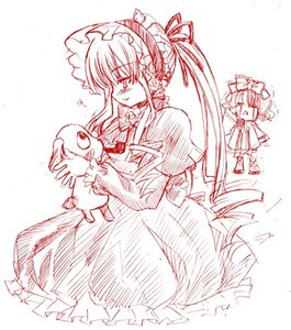 Rating: Safe Score: 0 Tags: 2girls >_< artist_request blush dress frills hina_ichigo hinaichigo image kunkun long_sleeves monochrome multiple_girls pipe red_theme rozen_maiden shinku simple_background solo standing stuffed_animal stuffed_dog tears white_background User: admin