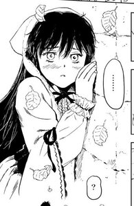 Rating: Safe Score: 0 Tags: ... 1boy 1girl ? blush frills greyscale long_hair lying monochrome ribbon spoken_ellipsis User: admin
