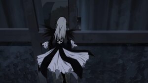 Rating: Safe Score: 0 Tags: 1girl bat_wings dress greyscale image long_sleeves maid_headdress monochrome remilia_scarlet solo standing suigintou wings User: admin