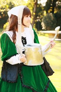 Rating: Safe Score: 0 Tags: 1girl blurry brown_eyes brown_hair green_dress head_scarf long_sleeves solo suiseiseki User: admin