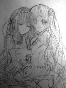 Rating: Safe Score: 0 Tags: 2girls akemi_homura bare_shoulders choker closed_eyes dress elbow_gloves flower greyscale hair_flower image kaname_madoka kirakishou long_hair monochrome multiple_girls pair rose smile suigintou traditional_media User: admin