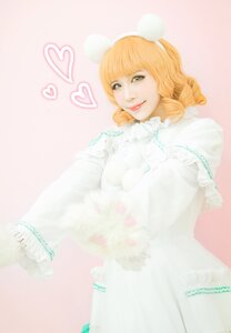 Rating: Safe Score: 0 Tags: 1girl animal_ears artist_name bangs blonde_hair curly_hair green_eyes heart hinaichigo lips looking_at_viewer short_hair smile solo striped vertical_stripes watermark web_address User: admin