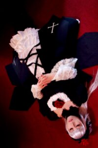 Rating: Safe Score: 0 Tags: 1girl black_dress closed_eyes dress flower frills gothic_lolita hairband hands_together long_hair long_sleeves own_hands_together rose silver_hair solo suigintou User: admin