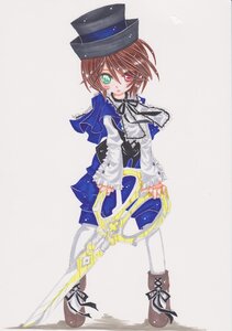 Rating: Safe Score: 0 Tags: 1girl blue_dress brown_hair dress frills full_body green_eyes hat heterochromia image long_sleeves pantyhose red_eyes ribbon short_hair solo souseiseki standing top_hat white_legwear User: admin