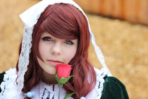 Rating: Safe Score: 0 Tags: 1girl blurry depth_of_field eyelashes head_scarf heterochromia lips long_hair looking_at_viewer mouth_hold photo portrait red_eyes solo suiseiseki User: admin