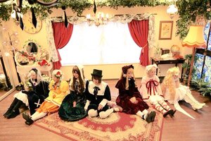 Rating: Safe Score: 0 Tags: black_hair curtains dress hat long_hair multiple_boys multiple_cosplay multiple_girls sitting tagme window User: admin