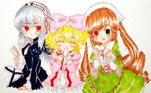 Rating: Safe Score: 0 Tags: 3girls blonde_hair bow brown_hair closed_eyes dress eating frills green_dress green_eyes hat head_scarf heterochromia hina_ichigo image long_hair long_sleeves looking_at_viewer multiple multiple_girls pink_bow red_eyes shinku short_hair siblings silver_hair sisters smile suiseiseki tagme twins very_long_hair User: admin