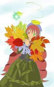 Rating: Safe Score: 0 Tags: 1girl brown_hair dress flower frills green_eyes heterochromia image long_hair long_sleeves looking_at_viewer red_eyes red_hair solo suiseiseki sunflower User: admin