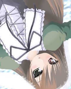 Rating: Safe Score: 0 Tags: 1girl :o black_ribbon blush brown_hair dress image long_hair long_sleeves looking_at_viewer red_eyes ribbon solo suiseiseki upper_body User: admin