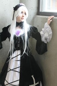 Rating: Safe Score: 0 Tags: 1girl 3d black_dress dress flower frills gothic_lolita lips lolita_fashion long_hair long_sleeves photo realistic rose solo suigintou very_long_hair white_hair User: admin