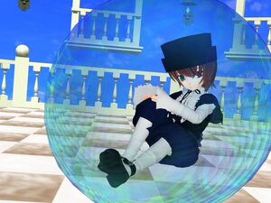 Rating: Safe Score: 0 Tags: 1girl argyle brown_hair checkered checkered_background checkered_floor green_eyes hat image long_sleeves mary_janes shoes short_hair sitting skirt solo souseiseki tile_floor white_legwear User: admin