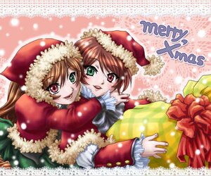 Rating: Safe Score: 0 Tags: 2girls brown_hair christmas green_eyes hat heterochromia image long_sleeves looking_at_viewer multiple_girls open_mouth pair red_eyes sack santa_costume santa_hat siblings sisters smile souseiseki suiseiseki twins User: admin