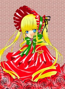 Rating: Safe Score: 0 Tags: 1girl blonde_hair blue_eyes bonnet bow dress drill_hair flower green_bow image long_hair long_sleeves looking_at_viewer pink_flower pink_rose purple_rose red_flower red_rose rose shinku solo twintails User: admin