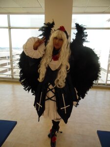 Rating: Safe Score: 0 Tags: 1girl blonde_hair dress flower indoors long_hair rose solo standing suigintou window User: admin