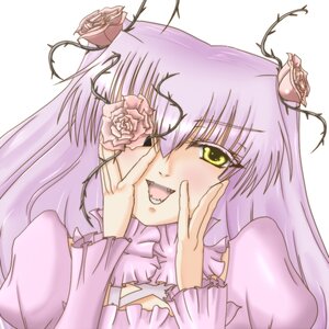 Rating: Safe Score: 0 Tags: 1girl ahoge blush flower image kirakishou long_hair long_sleeves open_mouth rose smile solo yellow_eyes User: admin