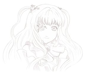 Rating: Safe Score: 0 Tags: 1girl bangs blush bow closed_mouth dress eyepatch flower image kirakishou long_hair looking_at_viewer monochrome rose simple_background smile solo striped striped_background two_side_up upper_body vertical_stripes white_background User: admin