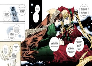 Rating: Safe Score: 0 Tags: 2girls blonde_hair blue_eyes bonnet brown_hair chinese_text comic dress english_text eye_contact hat head_scarf image long_hair long_sleeves multiple_girls pair red_dress shinku suigintou suiseiseki twintails very_long_hair yuri User: admin