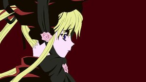 Rating: Safe Score: 0 Tags: 1girl bangs black_dress blonde_hair blue_eyes bonnet dress flower hat image long_hair long_sleeves pink_flower pink_rose profile red_background rose shinku simple_background solo twintails upper_body User: admin