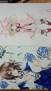 Rating: Safe Score: 0 Tags: 2girls blonde_hair blue_flower blue_rose bow brown_hair dress flower frills green_eyes heterochromia hina_ichigo hinaichigo image long_sleeves looking_at_viewer multiple_girls pair pink_bow red_eyes ribbon rose short_hair siblings sisters smile souseiseki suiseiseki traditional_media twins User: admin
