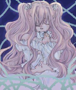 Rating: Safe Score: 0 Tags: 1girl auto_tagged closed_eyes crying flower hair_flower hair_ornament hands_on_own_chest image kirakishou long_hair pink_hair rose solo tears thorns torn_clothes very_long_hair vines User: admin