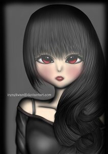 Rating: Safe Score: 0 Tags: 1girl artist_name bangs black_hair eyelashes image lips long_hair looking_at_viewer pale_skin red_eyes red_lips solo suigintou upper_body watermark User: admin