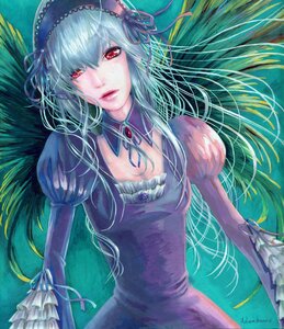 Rating: Safe Score: 0 Tags: 1girl closed_mouth dress feathers frills hairband image jewelry joints juliet_sleeves lips lolita_hairband long_hair long_sleeves looking_at_viewer puffy_sleeves red_eyes ribbon silver_hair solo suigintou wings User: admin