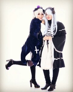 Rating: Safe Score: 0 Tags: 2girls black_footwear boots dress hair_over_one_eye hairband high_heels holding_hands lips long_hair looking_at_viewer mole_under_mouth multiple_girls pantyhose smile solo standing suigintou white_hair yorha_no._2_type_b User: admin