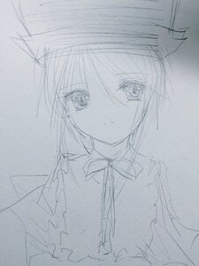 Rating: Safe Score: 0 Tags: 1girl akemi_homura closed_mouth greyscale hariruri image looking_at_viewer monochrome ribbon simple_background sketch solo souseiseki traditional_media upper_body User: admin