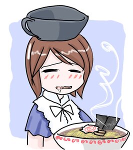 Rating: Safe Score: 0 Tags: 1girl =_= blush brown_hair cake chibi closed_eyes drooling food fork image short_hair solo souseiseki User: admin