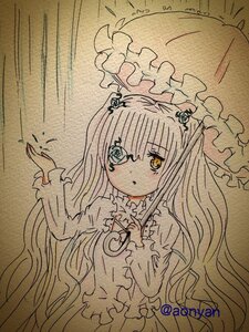 Rating: Safe Score: 0 Tags: 1girl artist_name bangs dress eyebrows_visible_through_hair frills hair_between_eyes hair_ornament holding holding_umbrella image juliet_sleeves kirakishou long_hair long_sleeves looking_at_viewer parasol puffy_sleeves rain solo traditional_media twitter_username umbrella very_long_hair User: admin