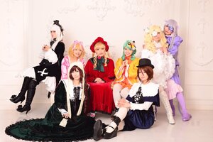 Rating: Safe Score: 0 Tags: 6+girls blonde_hair boots brown_hair dress fur_trim gloves green_hair hair_ornament hat high_heels jewelry long_hair multicolored_hair multiple_cosplay multiple_girls pantyhose short_hair sitting smile tagme white_hair User: admin